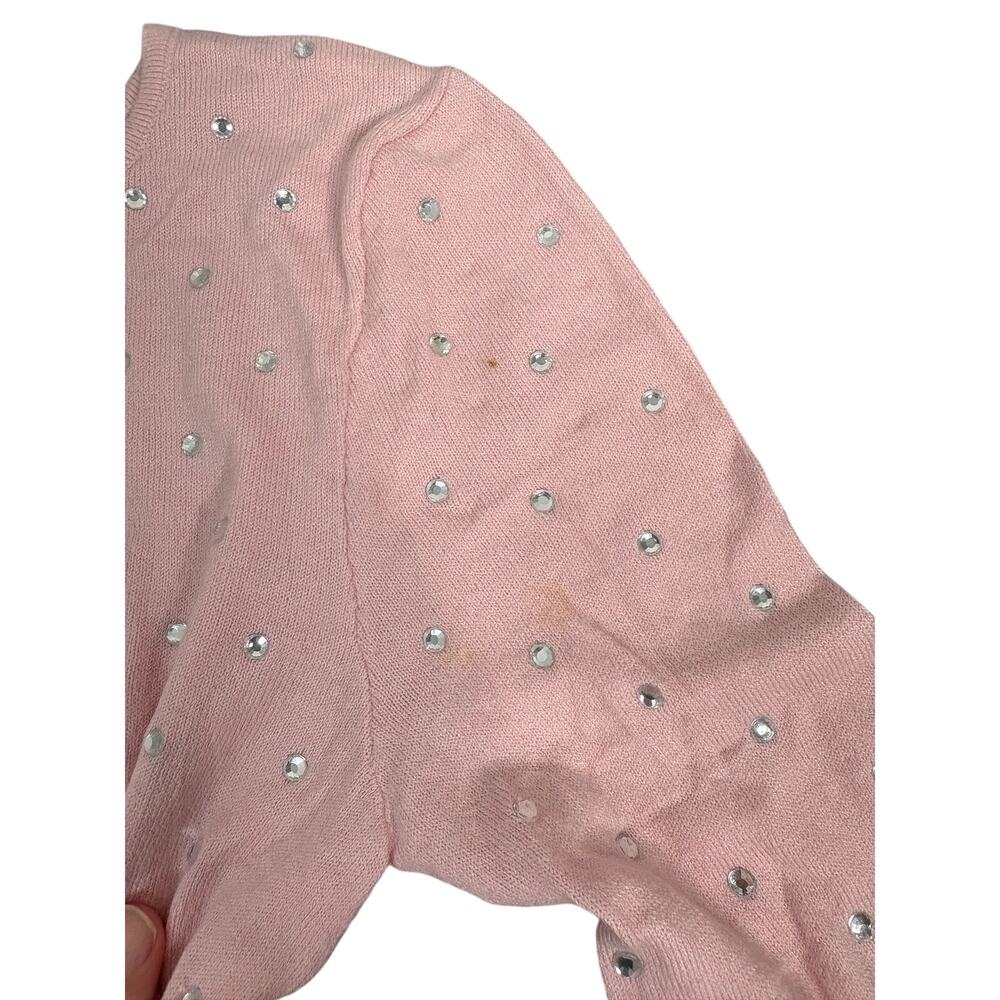 Ronny Kobo Knit Bodysuit Long Sleeve Rhinestone Embellished Going Out Party S - Picture 4 of 10